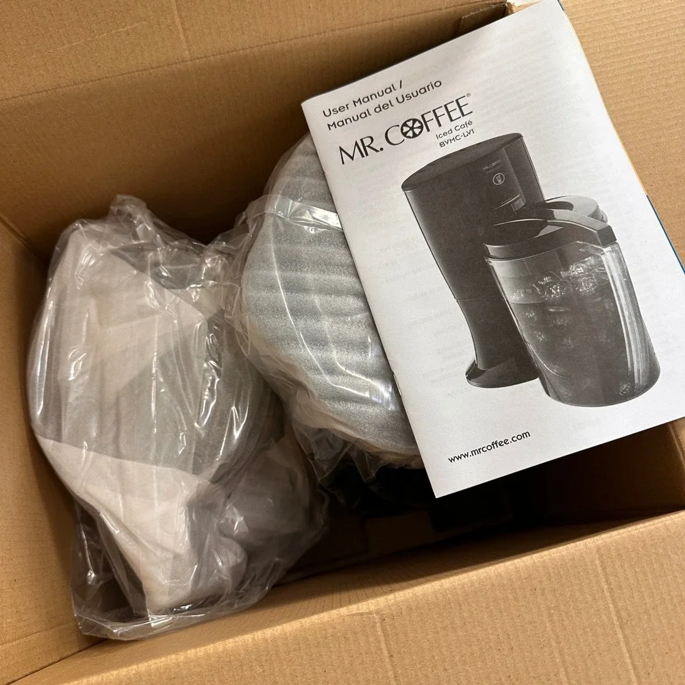 Mr Coffee Iced Cafe Maker Coffee BVMC-LV1 Black 2 Quart Pitcher New In Box Disc.